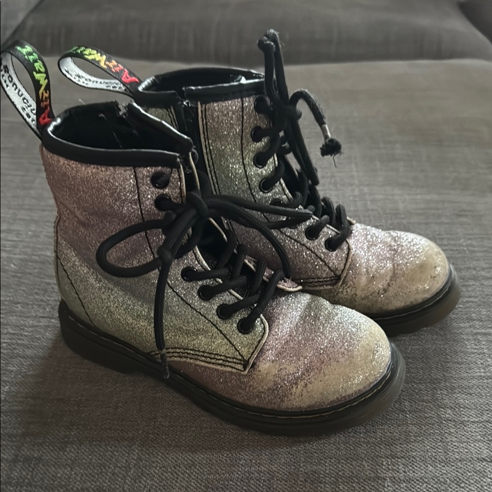 Dr. Martens Silver Black Combat Boots